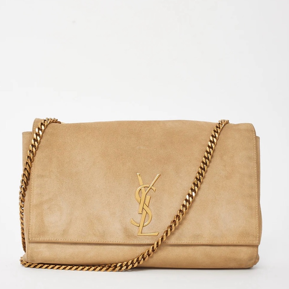 Yves Saint Laurent Tan Suede Chain Shoulder Bag